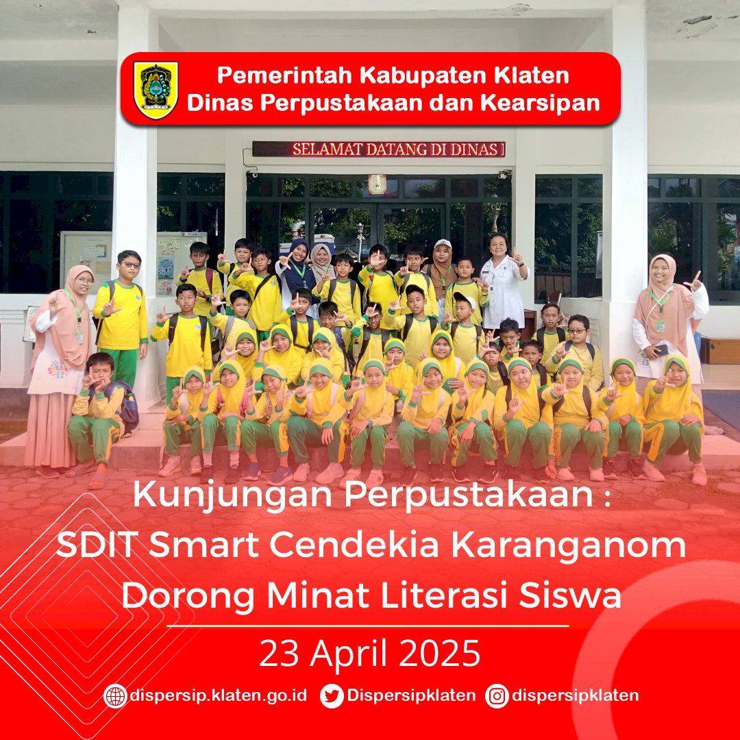 Kunjungan Perpustakaan : SDIT Smart Cendekia Karanganom Dorong Minat Literasi Siswa
