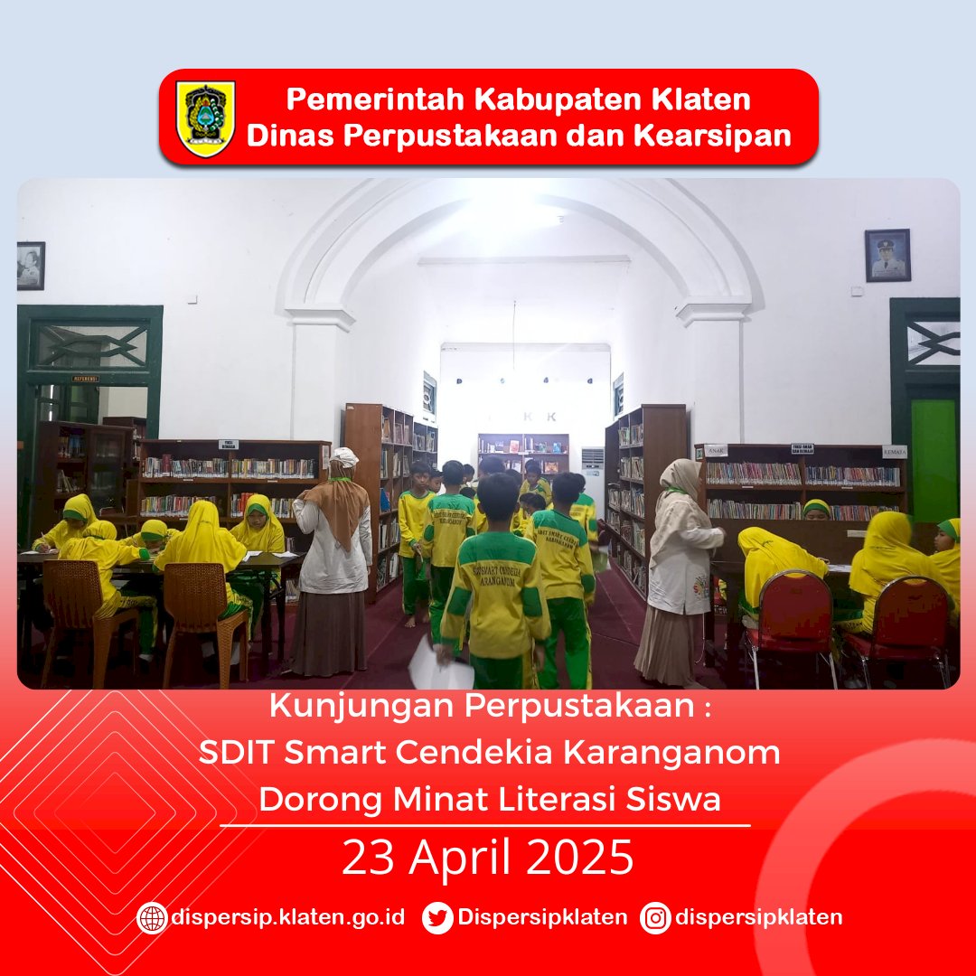 Kunjungan Perpustakaan : SDIT Smart Cendekia Karanganom Dorong Minat Literasi Siswa