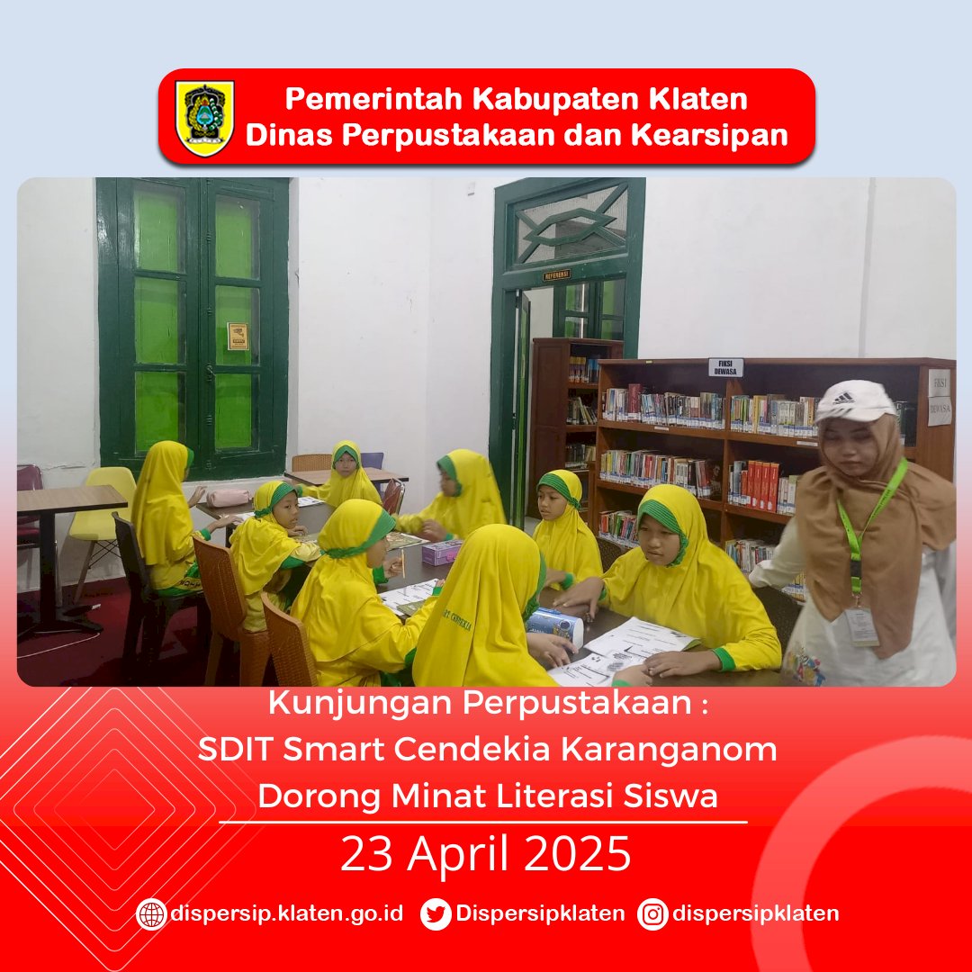Kunjungan Perpustakaan : SDIT Smart Cendekia Karanganom Dorong Minat Literasi Siswa