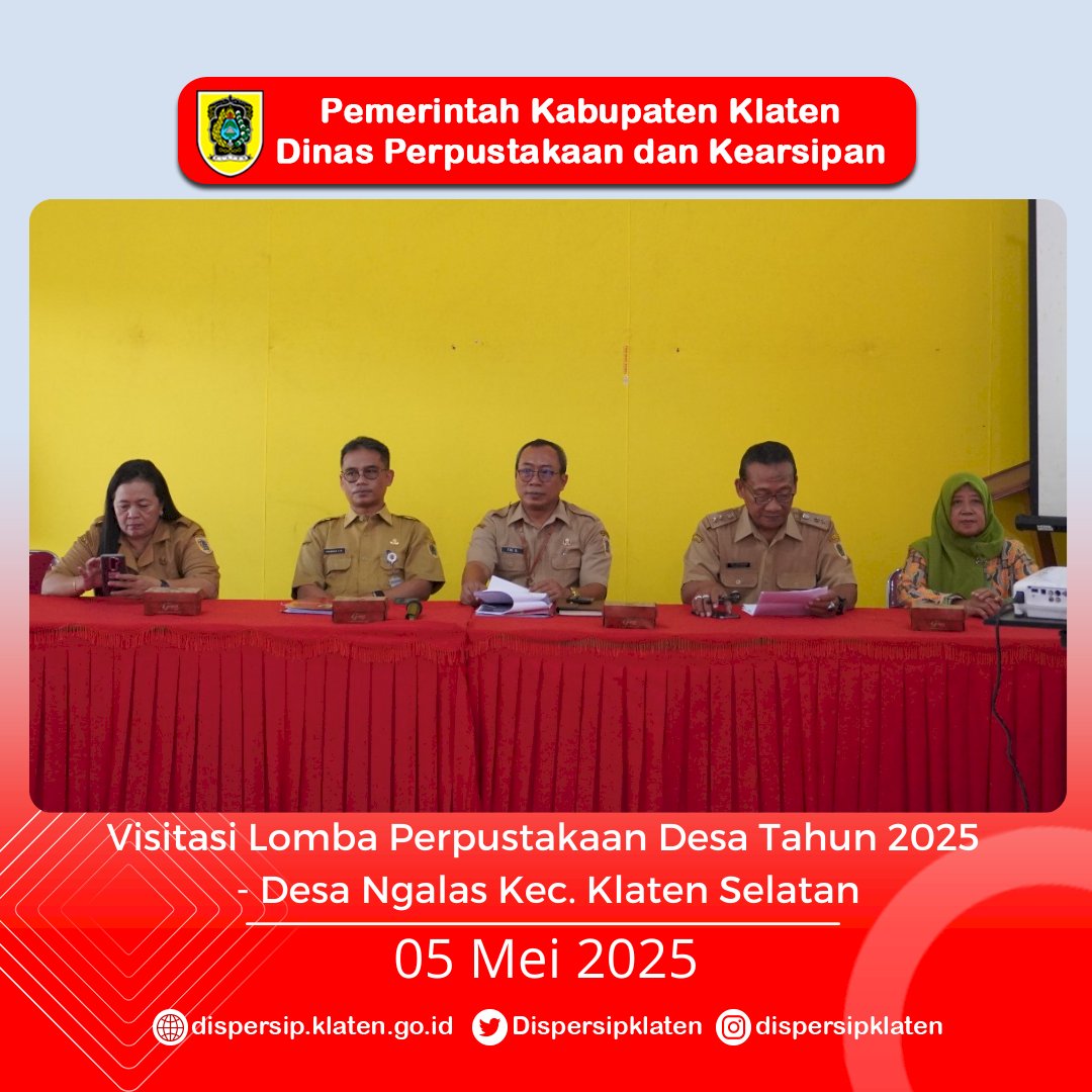 Visitasi Lomba Perpustakaan Desa Tahun 2025 Sambangi Desa Ngalas dan Kajoran