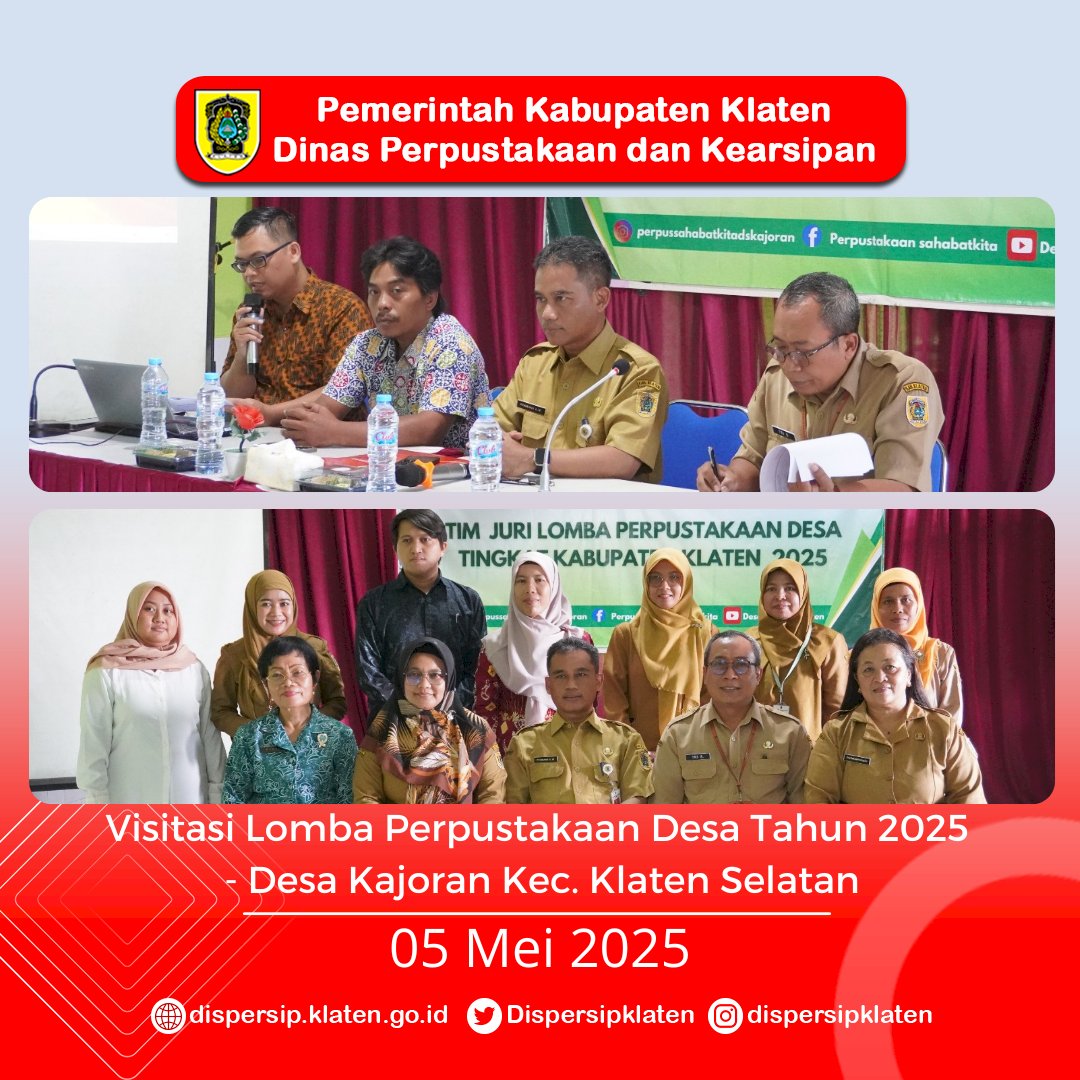 Visitasi Lomba Perpustakaan Desa Tahun 2025 Sambangi Desa Ngalas dan Kajoran