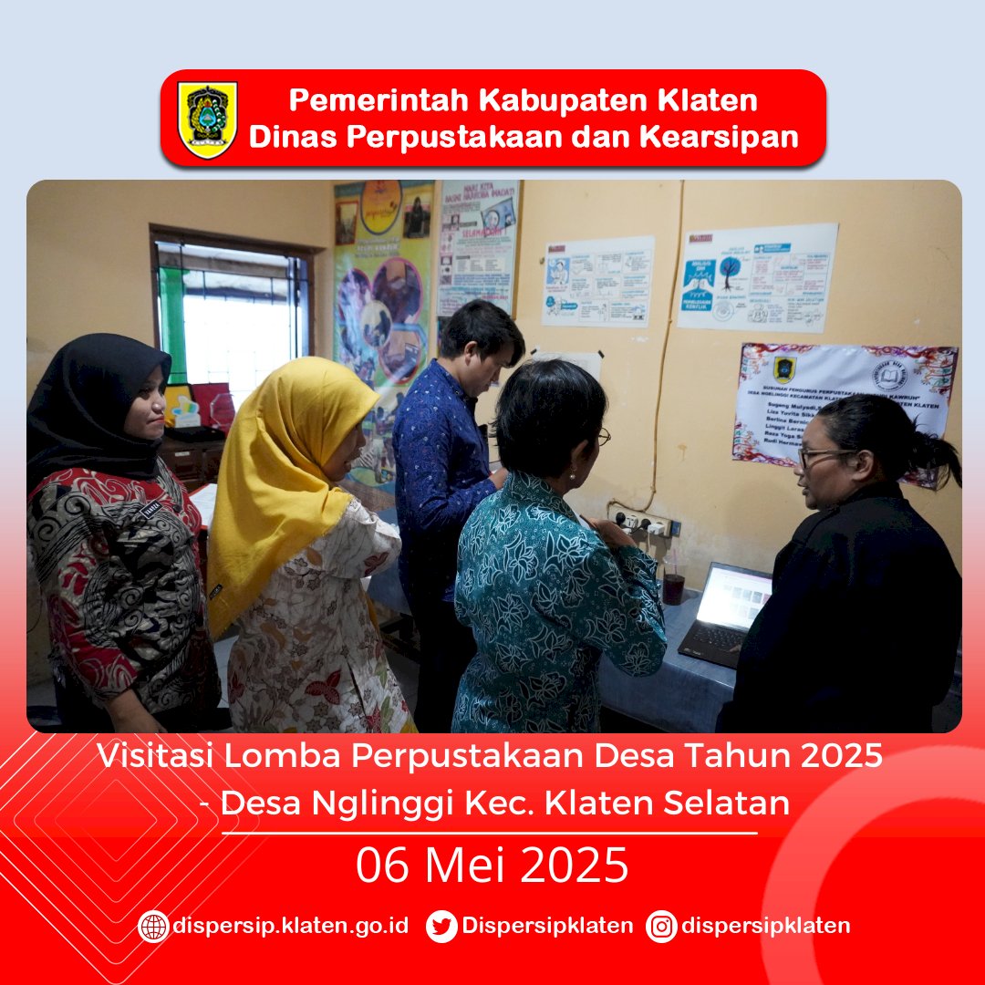 Langkah Literasi sampai Lereng Merapi : Visitasi Panitia Lomba Perpustakaan Desa 2025 ke Nglinggi dan Sidorejo