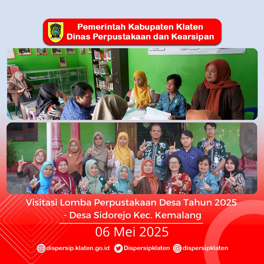 Langkah Literasi sampai Lereng Merapi : Visitasi Panitia Lomba Perpustakaan Desa 2025 ke Nglinggi dan Sidorejo