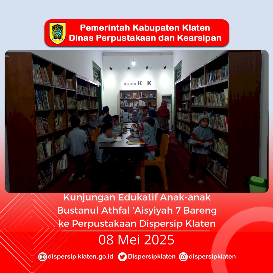 Kunjungan Edukatif Anak-anak Bustanul Athfal ‘Aisyiyah 7 Bareng ke Perpustakaan Dispersip Klaten