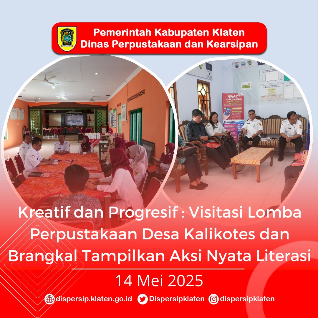 Kreatif dan Progresif : Visitasi Lomba Perpustakaan Desa Kalikotes dan Brangkal Tampilkan Aksi Nyata Literasi