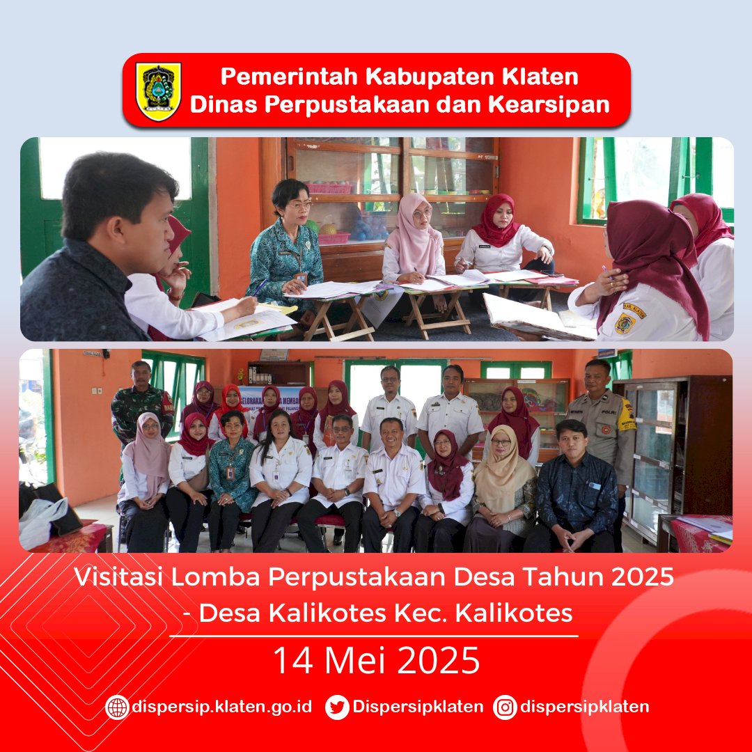 Kreatif dan Progresif : Visitasi Lomba Perpustakaan Desa Kalikotes dan Brangkal Tampilkan Aksi Nyata Literasi