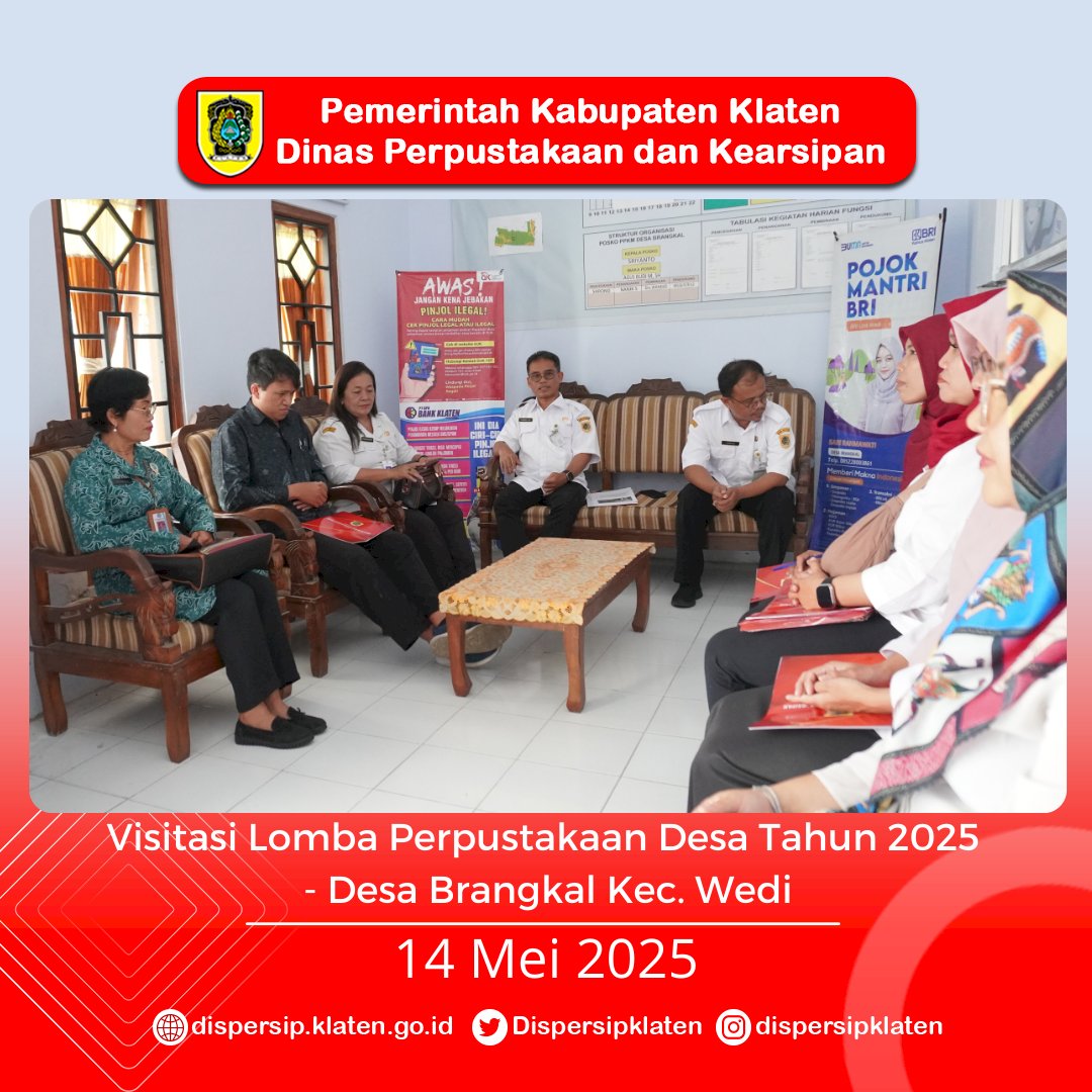 Kreatif dan Progresif : Visitasi Lomba Perpustakaan Desa Kalikotes dan Brangkal Tampilkan Aksi Nyata Literasi