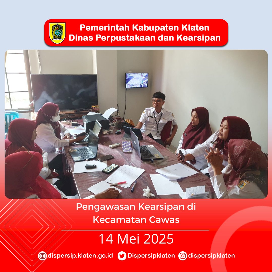 Dispersip Klaten Lakukan Pengawasan Kearsipan di Kecamatan Trucuk dan Cawas
