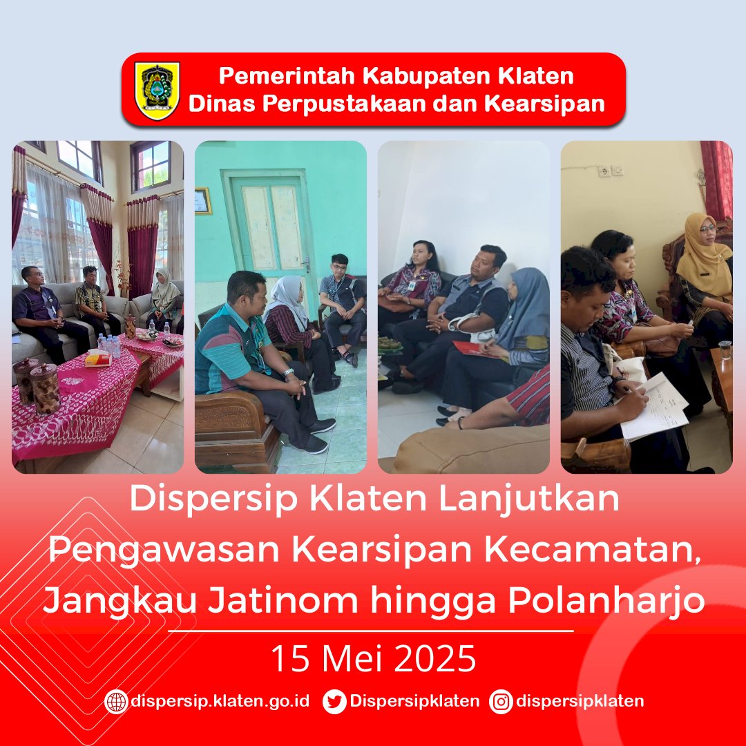 Dispersip Klaten Lanjutkan Pengawasan Kearsipan, Jangkau Jatinom hingga Polanharjo