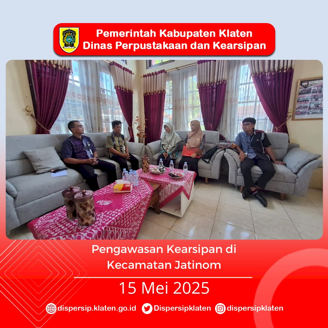Dispersip Klaten Lanjutkan Pengawasan Kearsipan, Jangkau Jatinom hingga Polanharjo