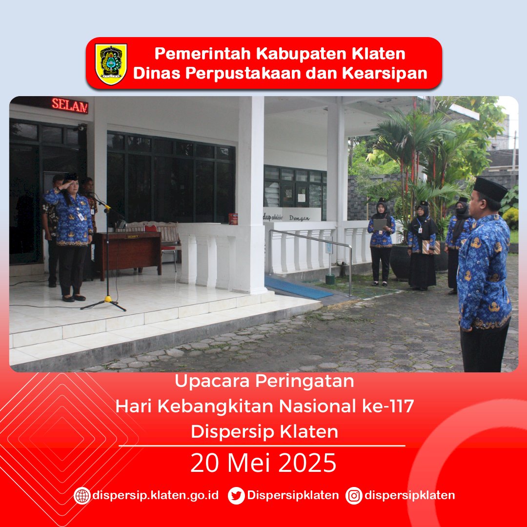 Upacara Peringatan Hari Kebangkitan Nasional ke-117 Dispersip Klaten