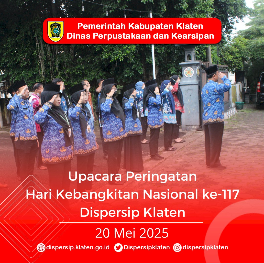 Upacara Peringatan Hari Kebangkitan Nasional ke-117 Dispersip Klaten