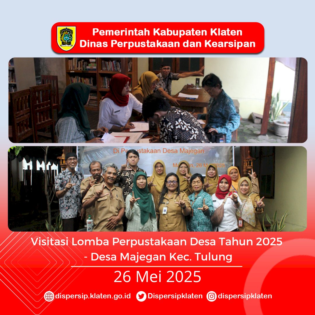 Visitasi Lomba Perpustakaan Desa Berakhir : Majegan dan Sidoharjo Tampilkan Inovasi Ramah Warga