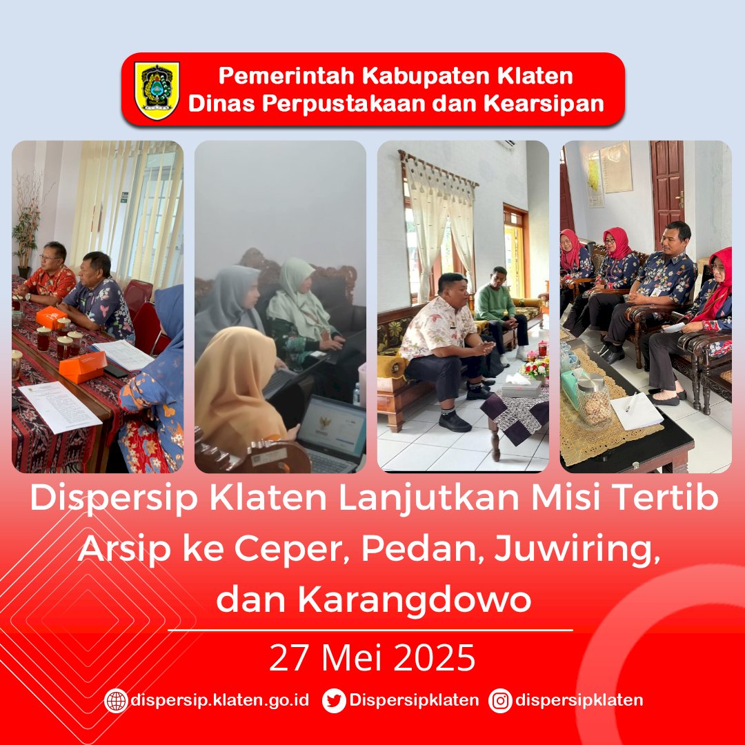 Dispersip Klaten Lanjutkan Misi Tertib Arsip ke Ceper, Pedan, Juwiring, dan Karangdowo