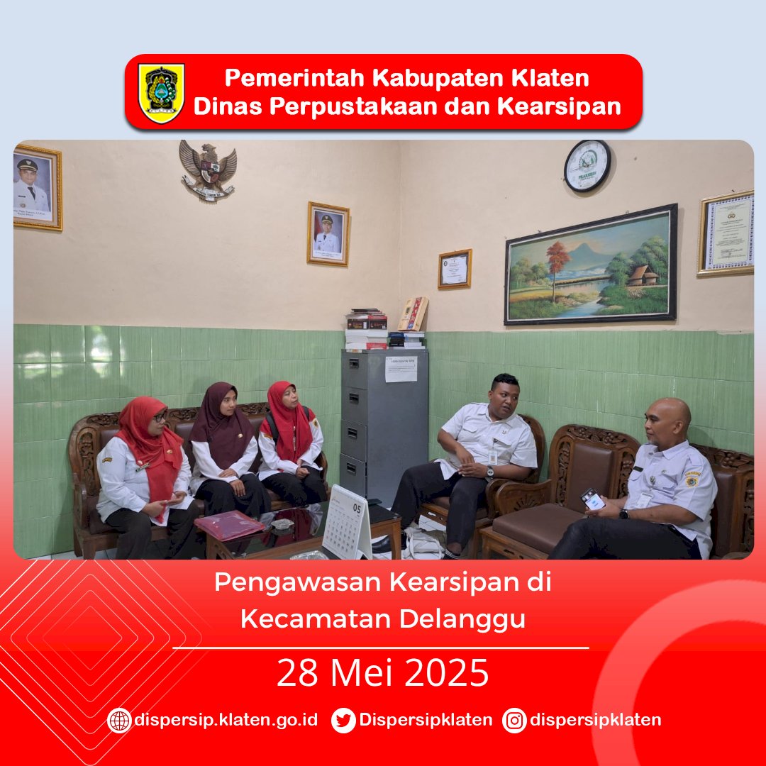 Dispersip Klaten Tuntaskan Rangkaian Pengawasan Kearsipan Kecamatan di Delanggu dan Wonosari