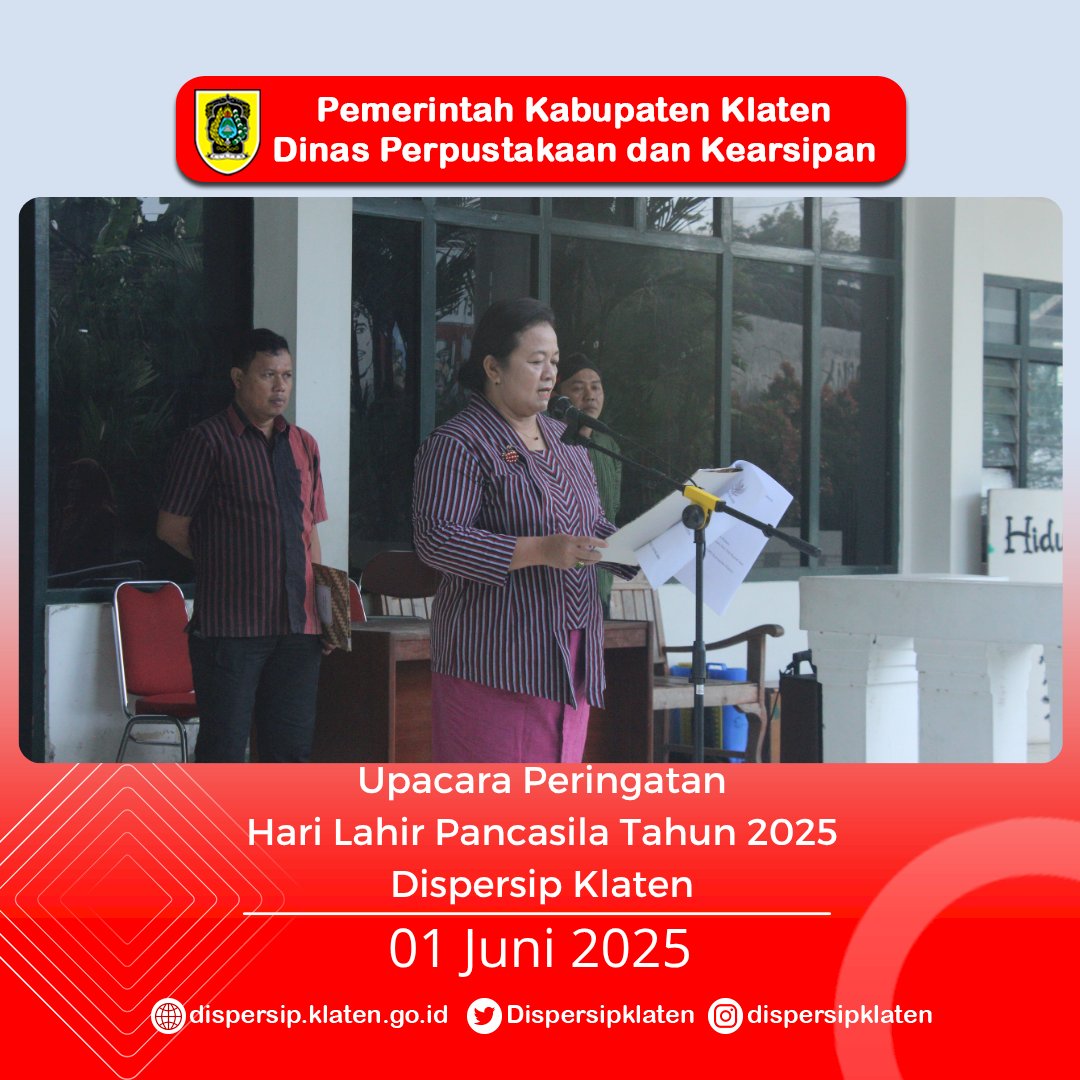 Upacara Peringatan Hari Lahir Pancasila Tahun 2025 Dispersip Klaten