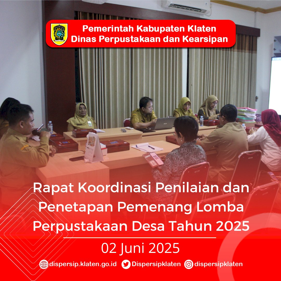 Rapat Koordinasi Penilaian dan Penetapan Pemenang Lomba Perpustakaan Desa/Kelurahan Tahun 2025