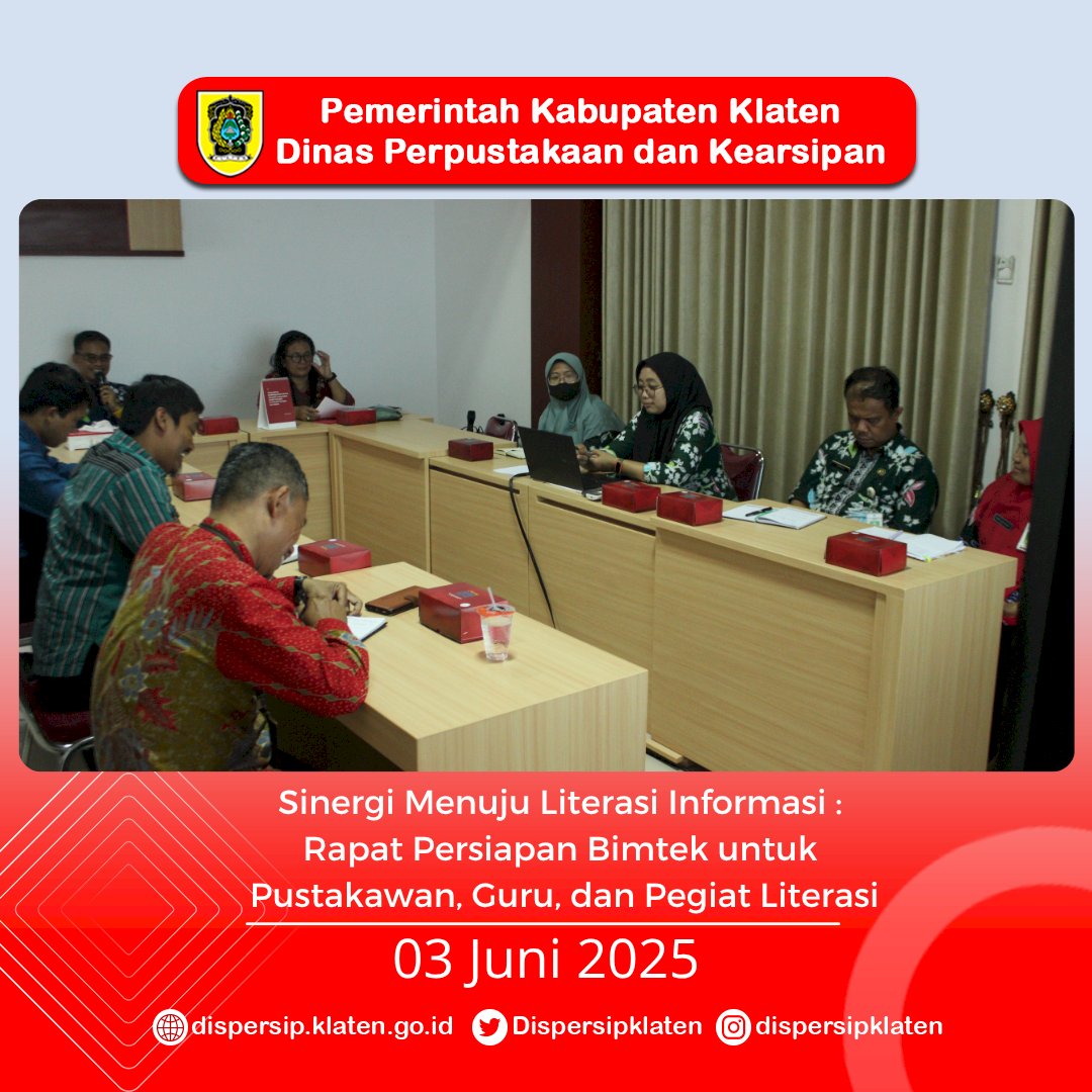 Sinergi Menuju Literasi Informasi :  Rapat Persiapan Bimtek untuk  Pustakawan, Guru, dan Pegiat Literasi