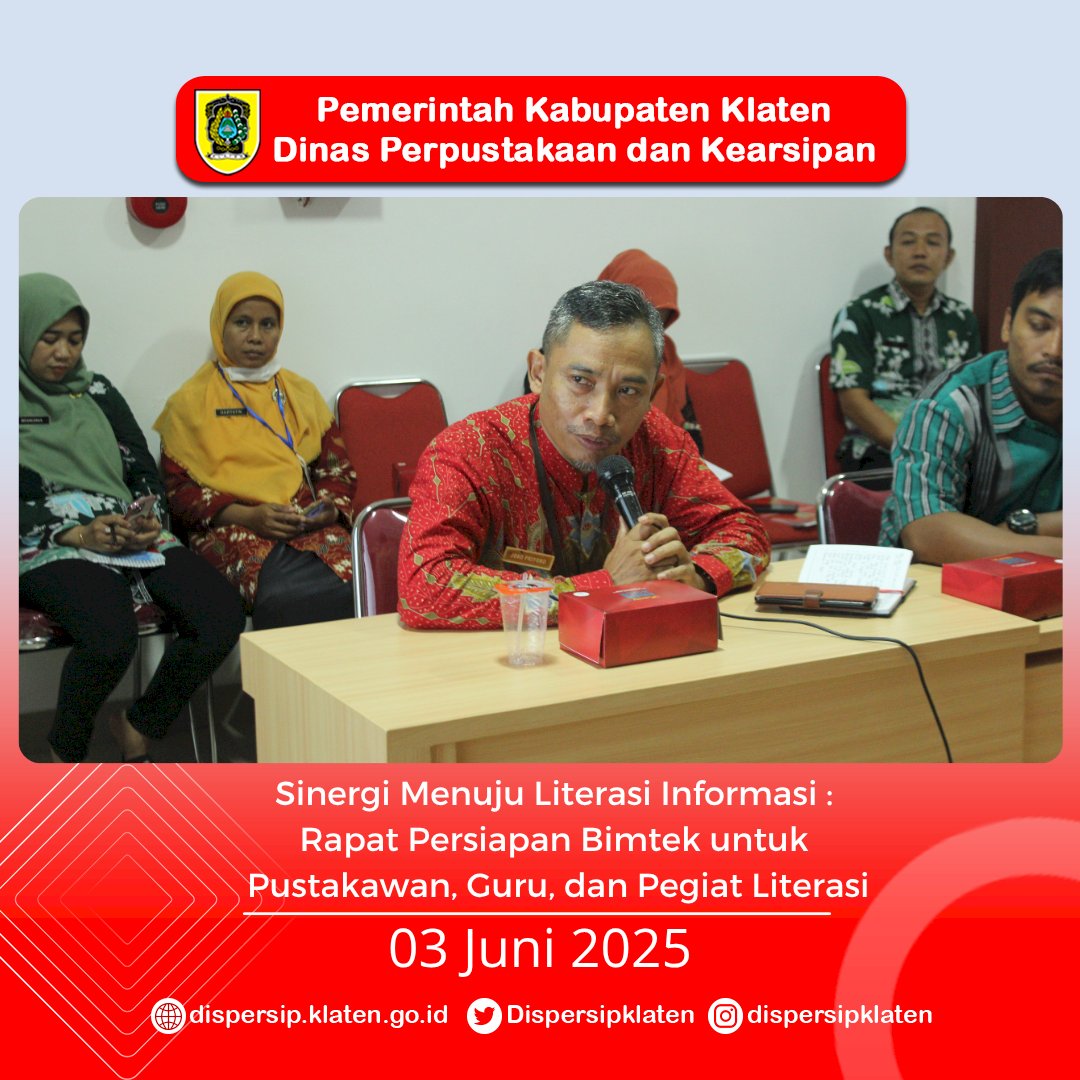 Sinergi Menuju Literasi Informasi :  Rapat Persiapan Bimtek untuk  Pustakawan, Guru, dan Pegiat Literasi