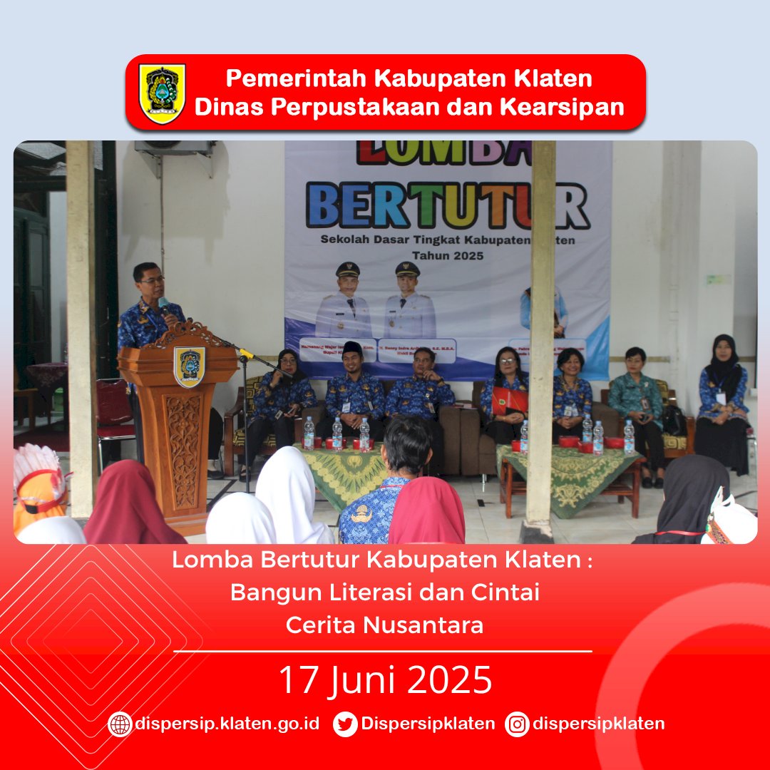 Lomba Bertutur Kabupaten Klaten :  Bangun Literasi dan Cintai Cerita Nusantara