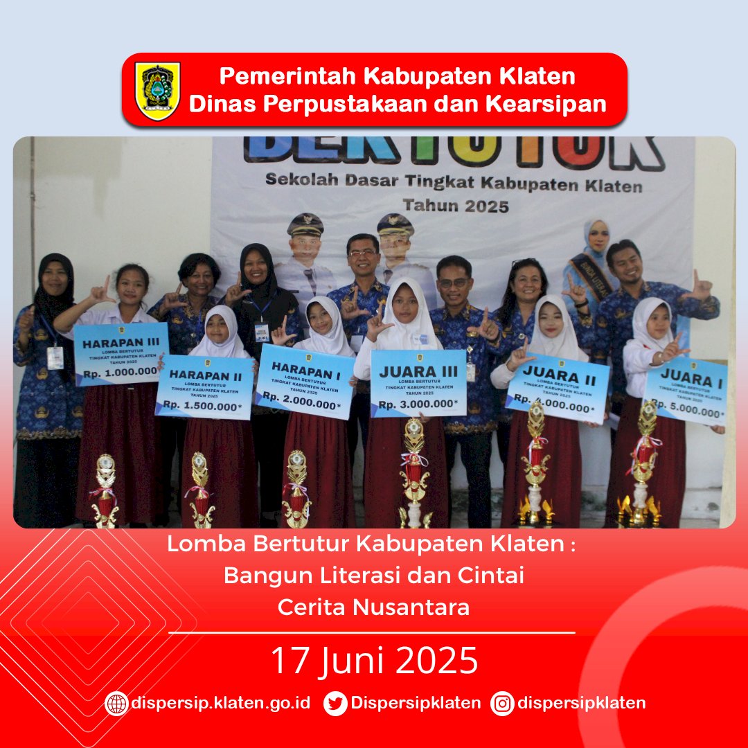 Lomba Bertutur Kabupaten Klaten :  Bangun Literasi dan Cintai Cerita Nusantara