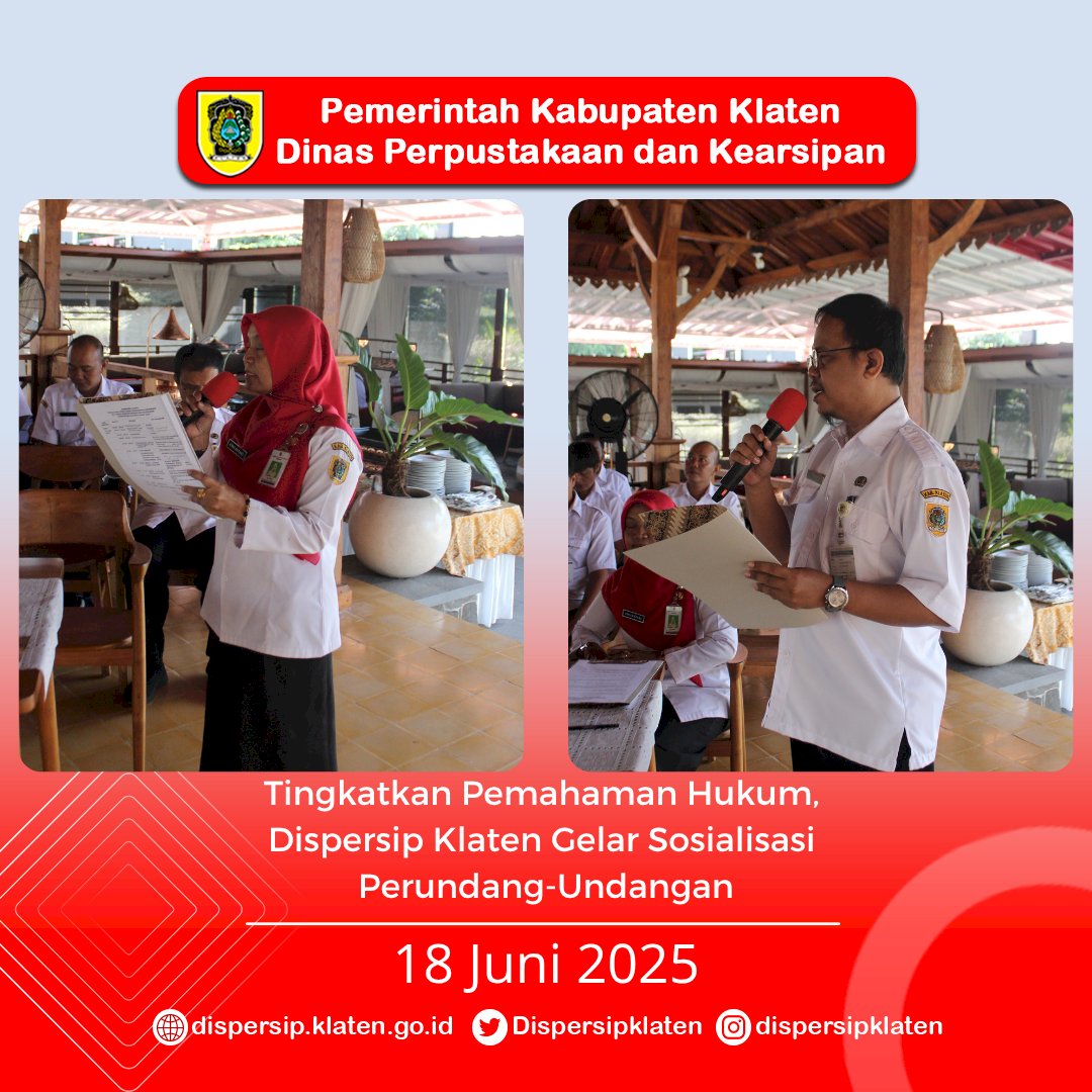 Tingkatkan Pemahaman Hukum, Dispersip Klaten Gelar Sosialisasi Perundang-Undangan