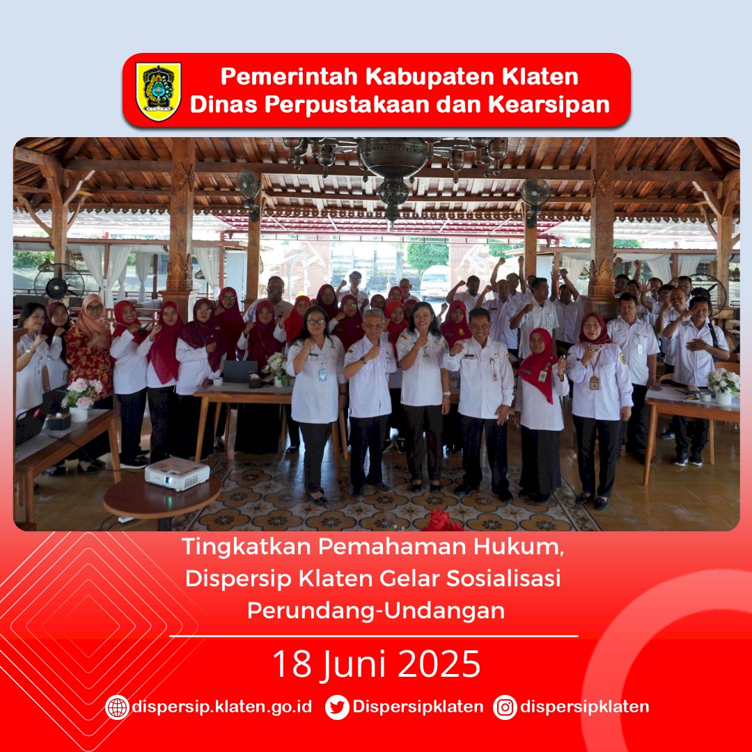 Tingkatkan Pemahaman Hukum, Dispersip Klaten Gelar Sosialisasi Perundang-Undangan
