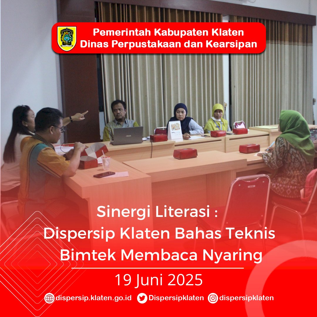 Sinergi Literasi : Dispersip Klaten Bahas Teknis Bimtek Membaca Nyaring