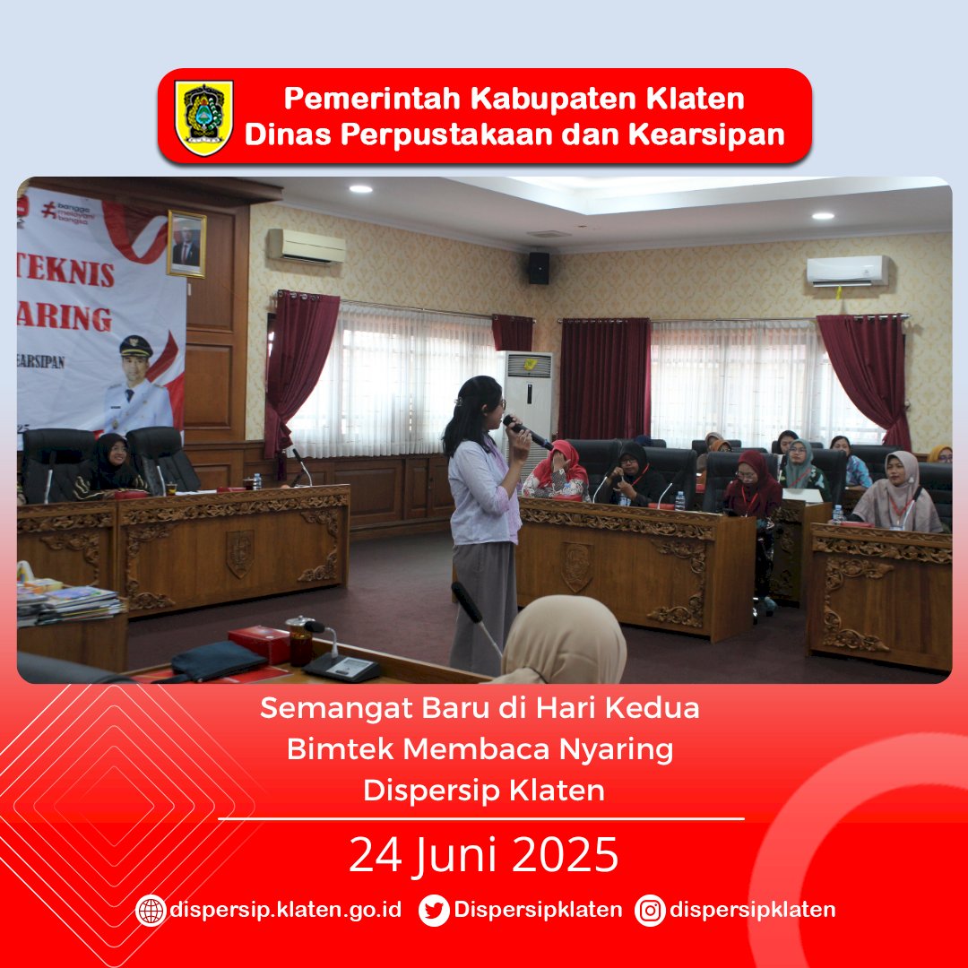 Semangat Baru di Hari Kedua Bimtek Membaca Nyaring Dispersip Klaten