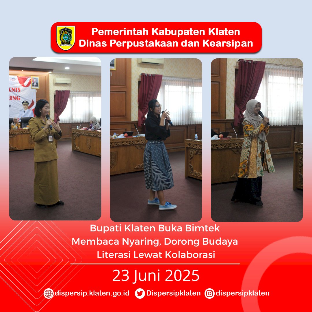 Bupati Klaten Buka Bimtek Membaca Nyaring, Dorong Budaya Literasi Lewat Kolaborasi