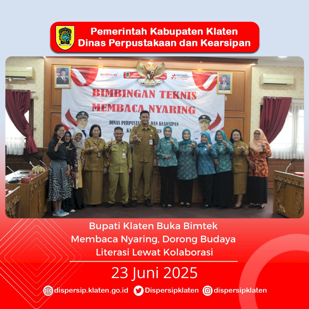 Bupati Klaten Buka Bimtek Membaca Nyaring, Dorong Budaya Literasi Lewat Kolaborasi