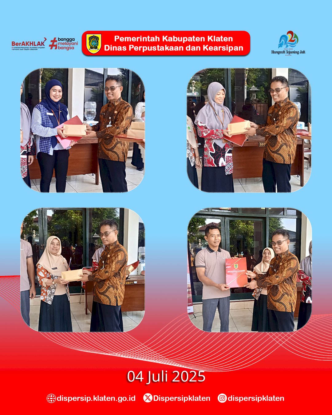 Apel Jumat Pagi Dispersip Klaten : Momen Apresiasi Pegawai Teladan Semester I 2025