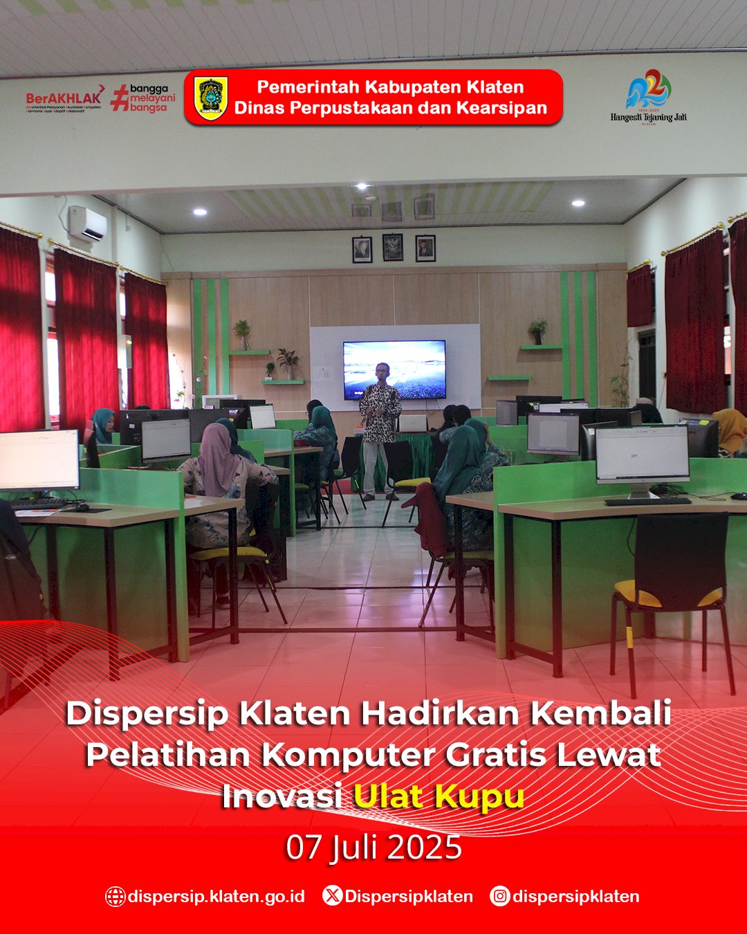 Dispersip Klaten Hadirkan Kembali Pelatihan Komputer Gratis Lewat Inovasi Ulat Kupu