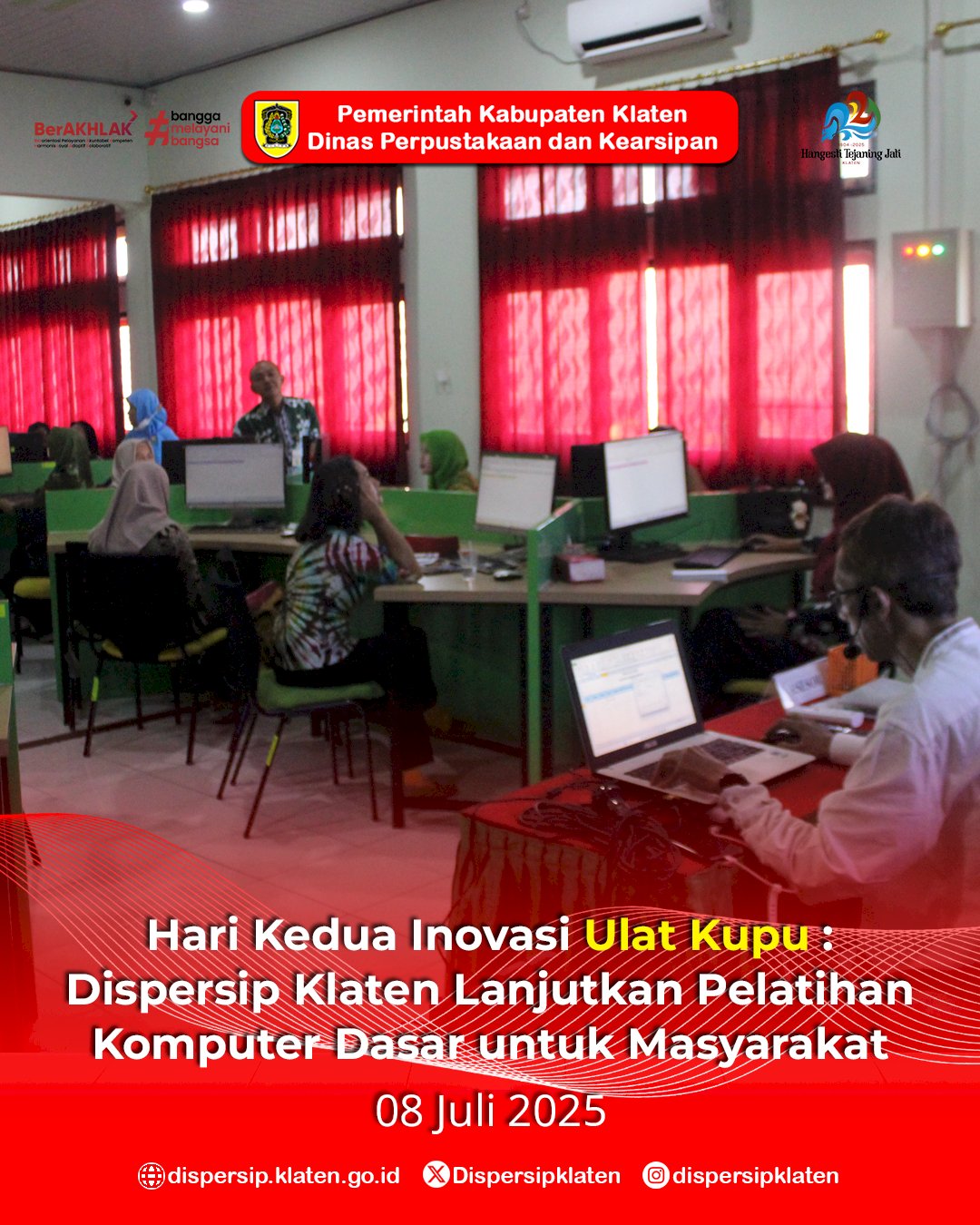 Hari Kedua Inovasi Ulat Kupu: Dispersip Klaten Lanjutkan Pelatihan Komputer Dasar untuk Masyarakat