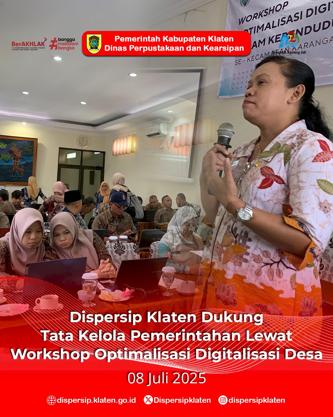 Dispersip Klaten Dukung Tata Kelola Pemerintahan Lewat Workshop Optimalisasi Digitalisasi Desa