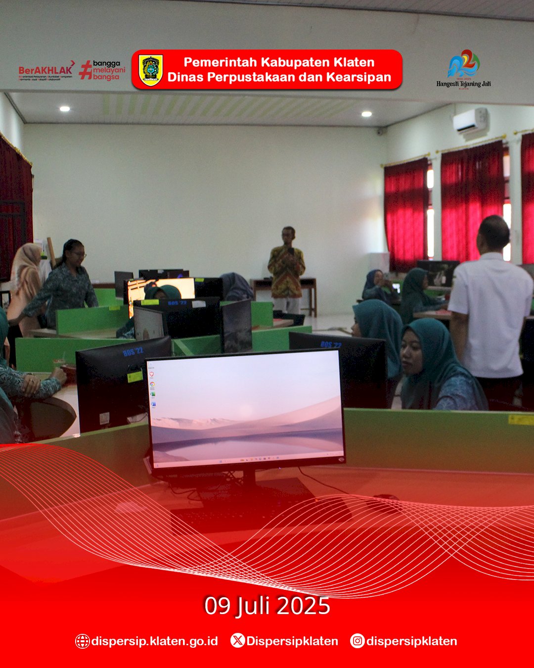 Hari Ketiga Inovasi Ulat Kupu: Dispersip Klaten Latih Peserta Baru Kuasai Komputer Dasar