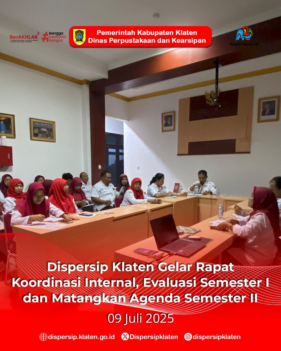 Dispersip Klaten Gelar Rapat Koordinasi Internal, Evaluasi Semester I dan Matangkan Agenda Semester II