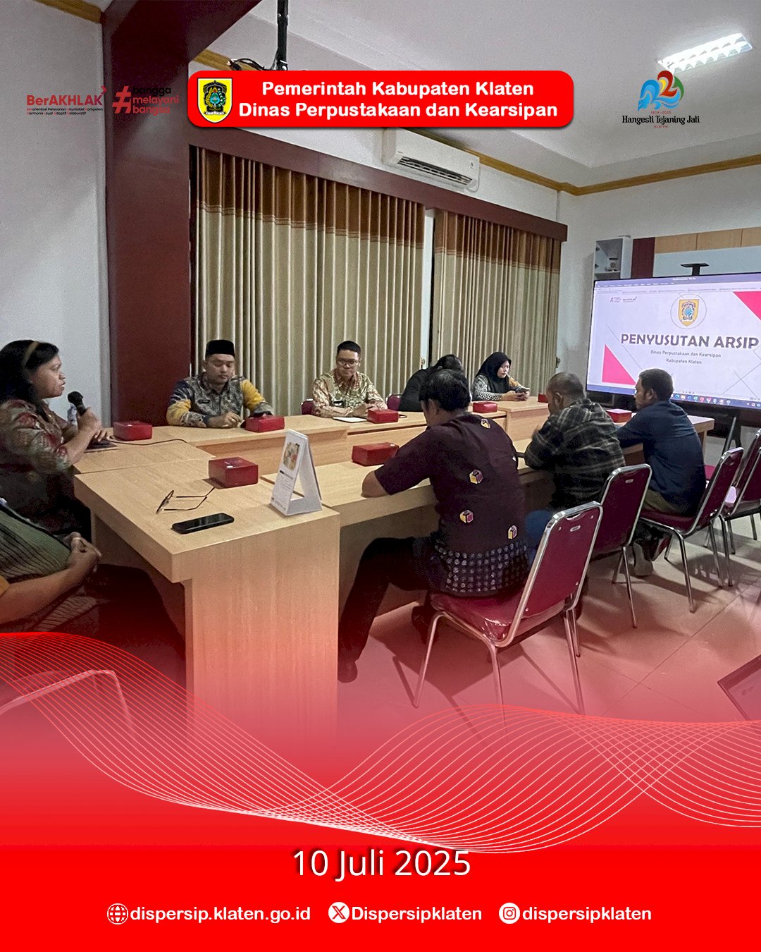 Dispersip Klaten Terima Audiensi Bawaslu, Bahas Pengelolaan Arsip Kepemiluan