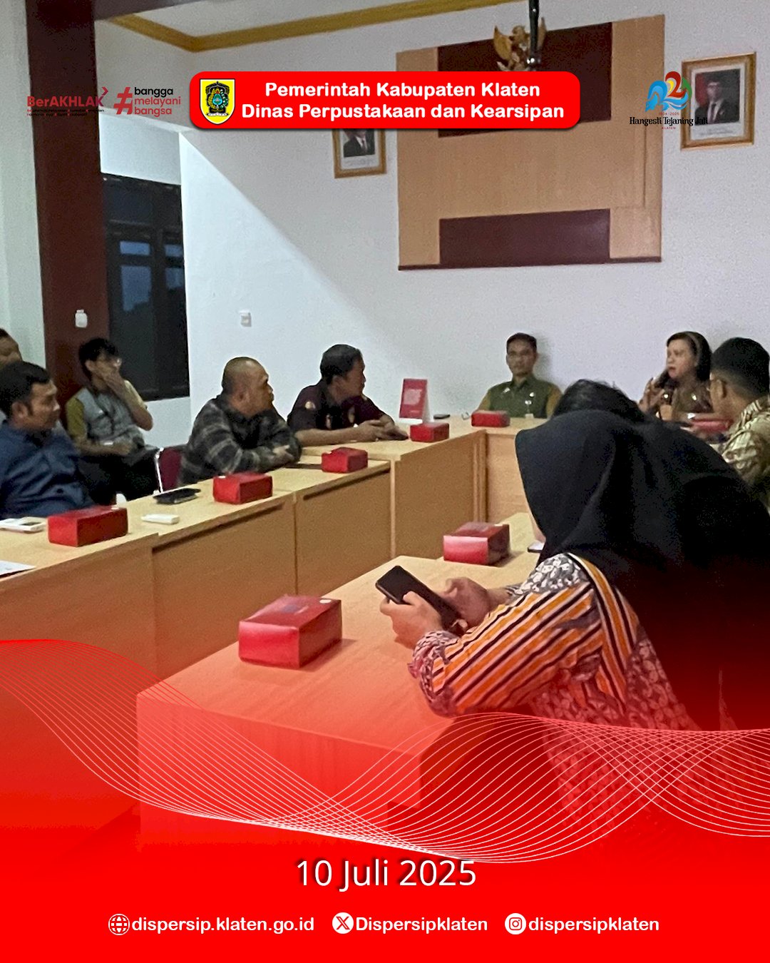 Dispersip Klaten Terima Audiensi Bawaslu, Bahas Pengelolaan Arsip Kepemiluan