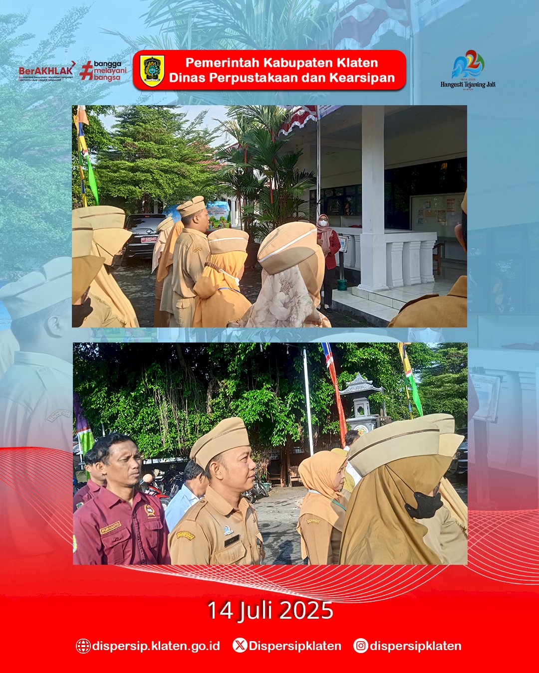 Apel Senin Pagi Dispersip : Bahas Persiapan Lomba Resensi dan Pengambilan Arsip Klaten dari Arpus Provinsi