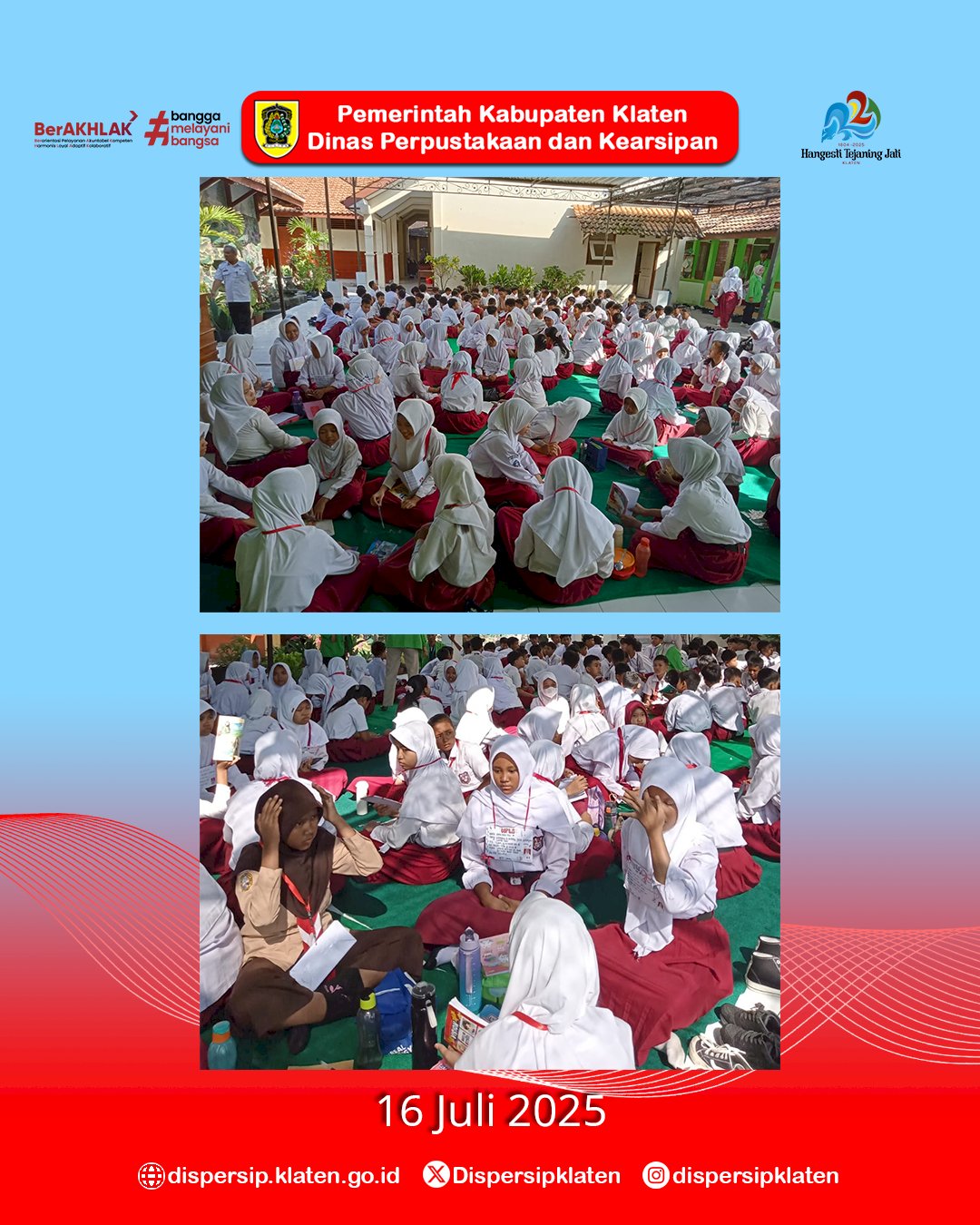 Dukung Literasi Remaja, Mbak Marsini Sambangi SMPN 1 Gantiwarno atas Kolaborasi dengan KKN UIN Raden Mas Said