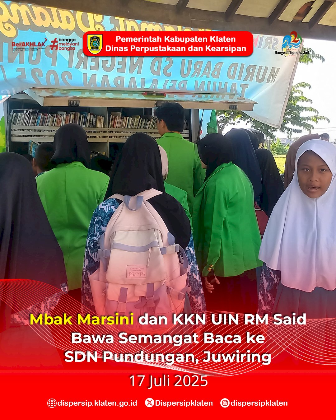 Mbak Marsini dan KKN UIN RM Said Bawa Semangat Baca ke SDN Pundungan, Juwiring