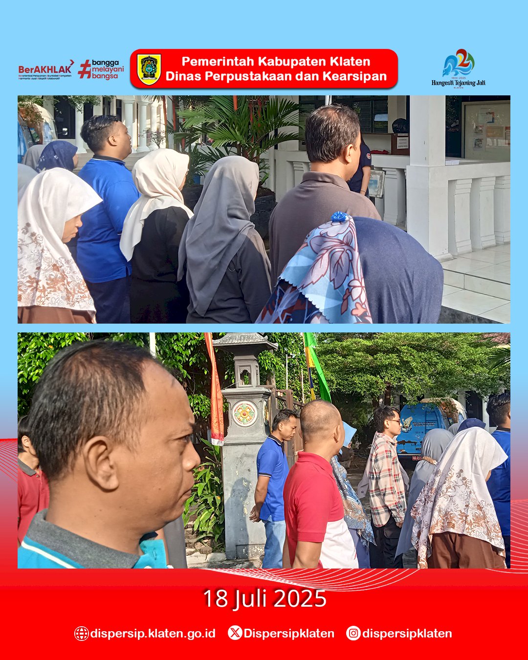 Apel Jumat Dispersip Klaten Soroti Kedisiplinan dan Penataan Parkir Pengunjung