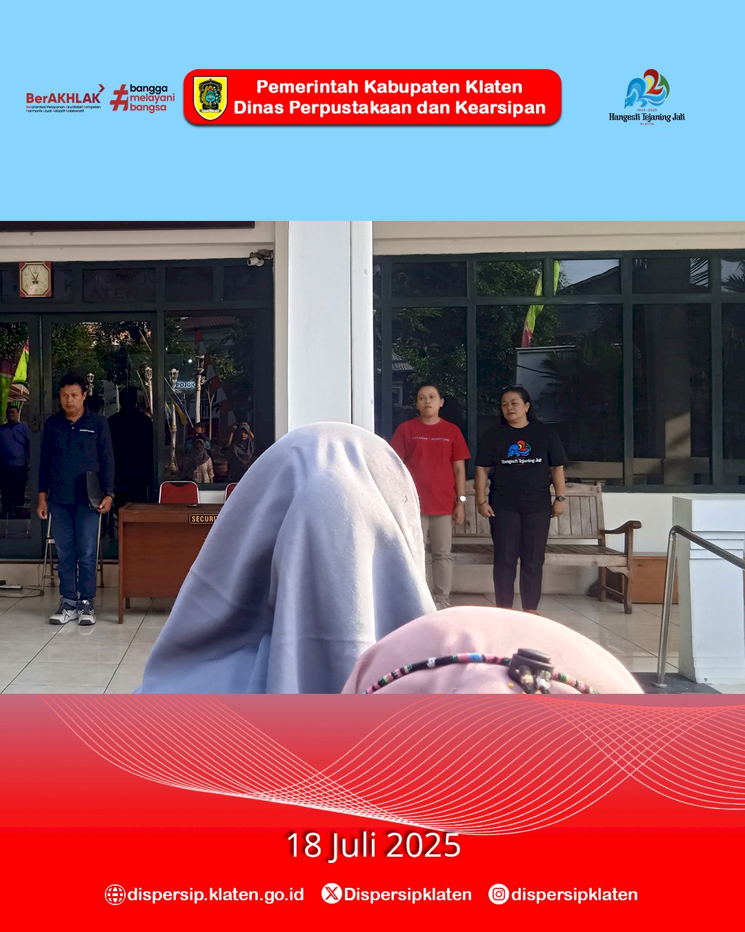 Apel Jumat Dispersip Klaten Soroti Kedisiplinan dan Penataan Parkir Pengunjung