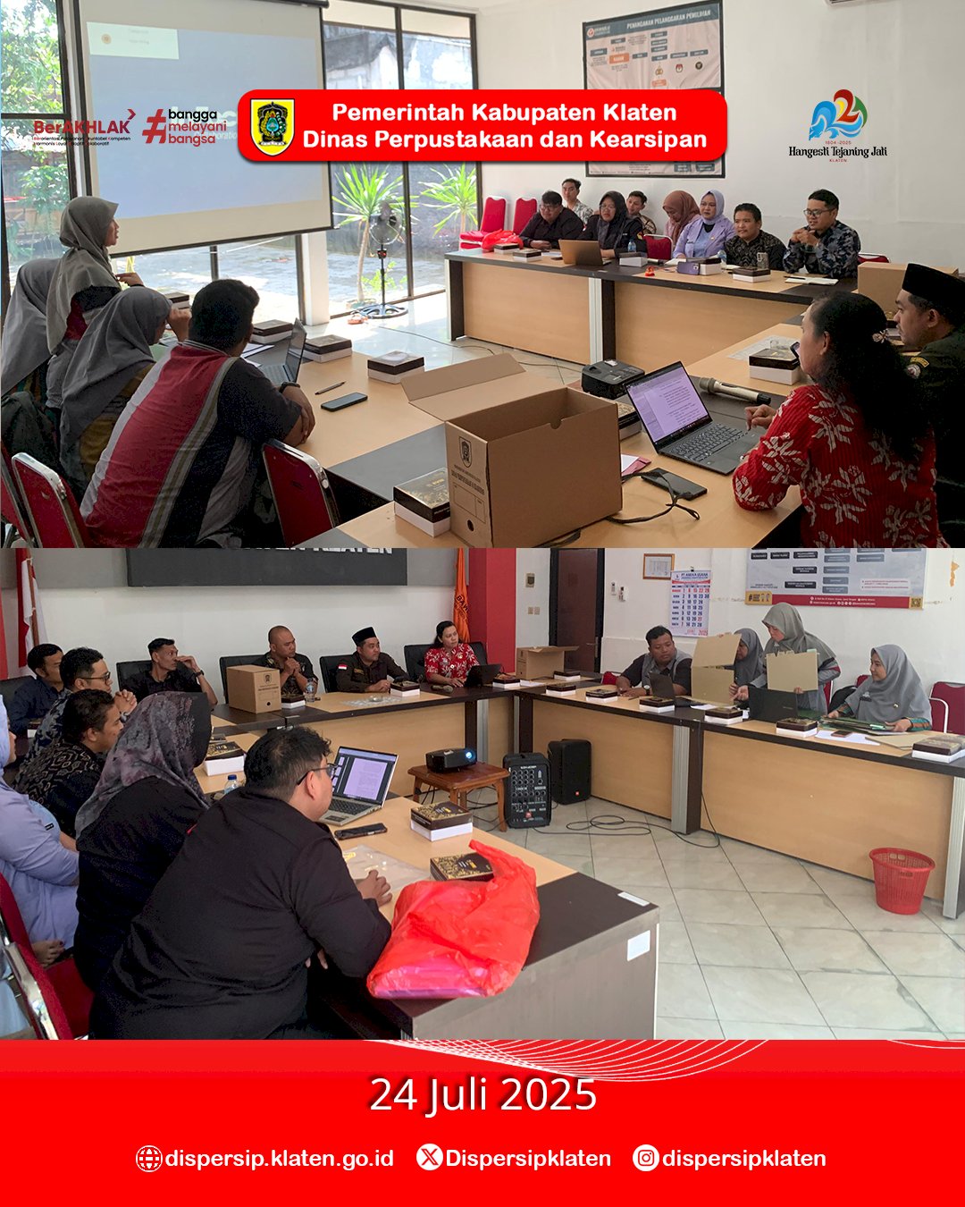 Dispersip Klaten Lakukan Pendampingan Pengelolaan Arsip Bawaslu, Tindak Lanjut Hasil Audiensi