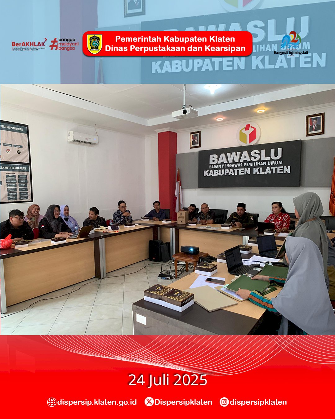 Dispersip Klaten Lakukan Pendampingan Pengelolaan Arsip Bawaslu, Tindak Lanjut Hasil Audiensi