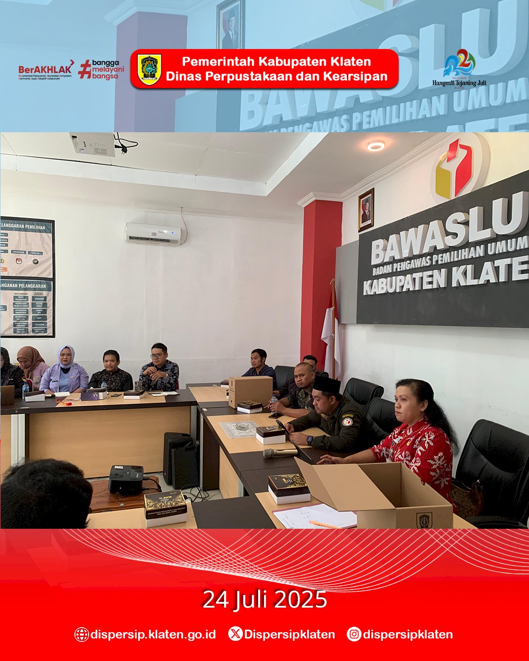 Dispersip Klaten Lakukan Pendampingan Pengelolaan Arsip Bawaslu, Tindak Lanjut Hasil Audiensi