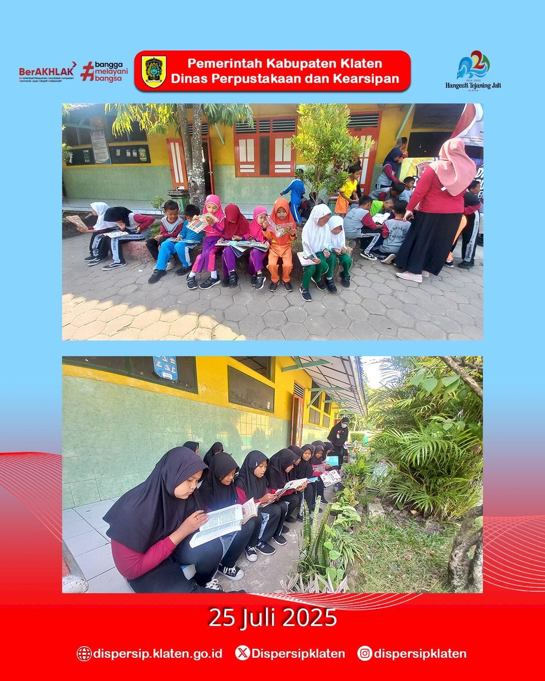 SDN 2 Tanjung Juwiring Sambut Mbak Marsini, Semangat untuk Gerakan Literasi Sekolah