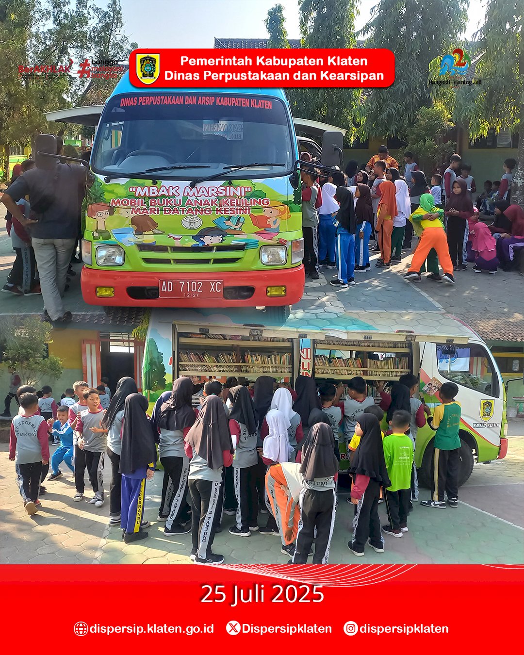 SDN 2 Tanjung Juwiring Sambut Mbak Marsini, Semangat untuk Gerakan Literasi Sekolah