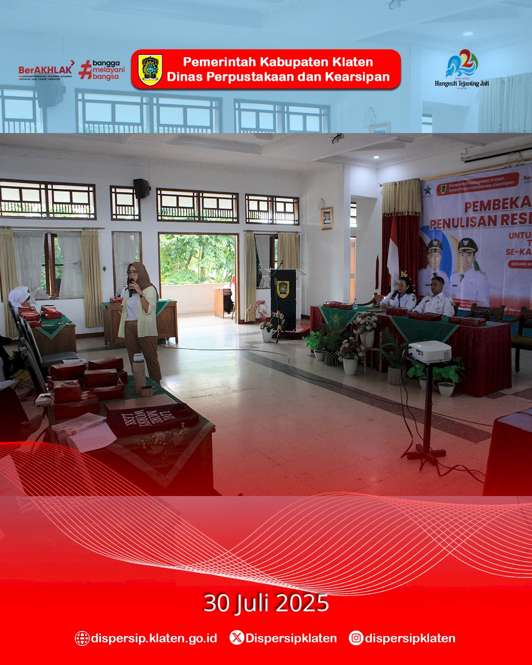 Dispersip Klaten Gelar Pembekalan untuk 50 Finalis Lomba Resensi Buku Tingkat SMP se-Kabupaten Klaten
